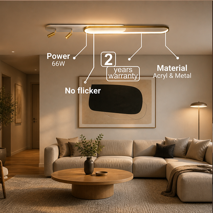 Lustra LED cu Proiector Reglabil FISSO Camilla, 66W, lumina Rece/Calda/Neutra, Auriu Lucios Lustre LED Default Title Alessandro Design