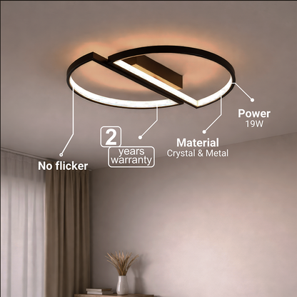 LED-es csillár távirányítóval VECTOR ARCUS 52W, 2 elem, hideg/meleg/semleges fény, szabályozható, fekete LED-es csillárok távirányítóval Alapértelmezett cím Alessandro Design