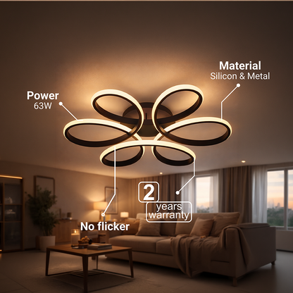 LED-es csillár távirányítóval HELIX 63W, Hideg/Meleg/Semleges fény, Szabályozható, Fekete LED-es csillárok távirányítóval Alapértelmezett cím Alessandro Design