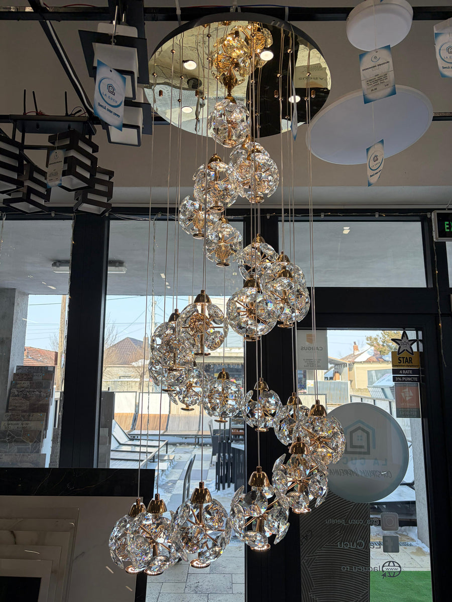 Crystal LED KILKENNY Culmino csillár, 144 W, semleges fény, átmérő 60 cm, arany modern csillárok alapértelmezett cím Alessandro Design