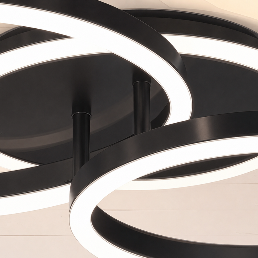 LED csillár távirányítóval RINOVA 66W, 2 kör, hideg/meleg/semleges fény, szabályozható, fekete LED csillárok távirányítóval Alapértelmezett cím Alessandro Design