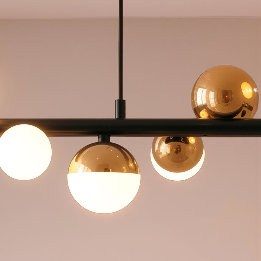 Aurion 29 W akril LED függő csillár távirányítóval, szabályozható, fekete arany, fém és akril LED csillárok távirányítóval Alapértelmezett cím Alessandro Design