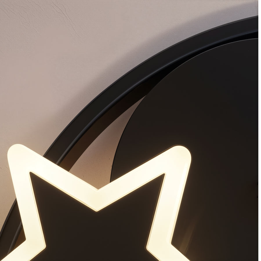 LED csillár távirányítóval ALYONA 44W, Hold és csillag, hűvös/meleg/semleges fény, sötétíthető, fekete LED csillárok távirányítóval Alapértelmezett cím Alessandro Design