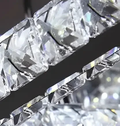 Függesztett LED-es csillár távirányítóval és kristály PRISM ANTEA 57W, 2 kör, hideg/meleg/semleges fény, szabályozható, fényes króm, állítható magasságú LED csillárok távirányítóval Alapértelmezett cím Alessandro Design