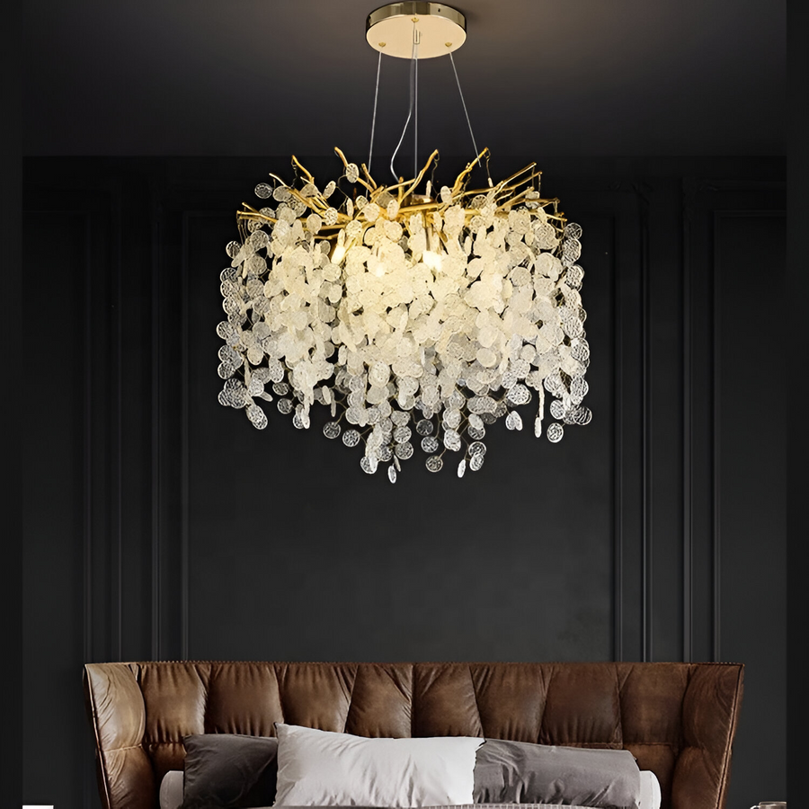 Kristálycsillár WALTZ szerenád, 6xG9, arany, 40 cm, állítható magasságú kristálycsillárok, alapértelmezett cím Alessandro Design