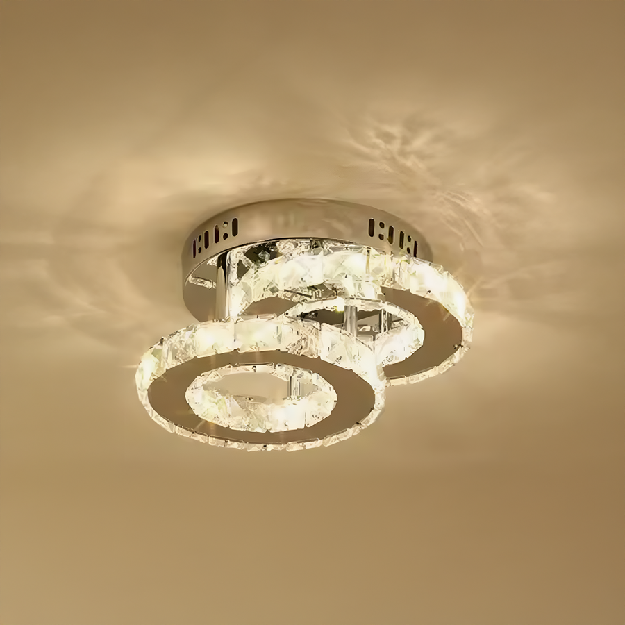 LED kristálycsillár ROYALO ROTONDA 26W, 2 kör, hideg/meleg/semleges fény, Fényes króm LED csillárok Alapértelmezett cím Alessandro Design