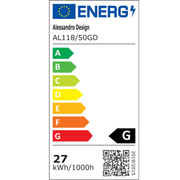 LED fali lámpa, 110cm, 3000K/4000K/6000K, arany beltéri fali lámpa Alapértelmezett cím Alessandro Design