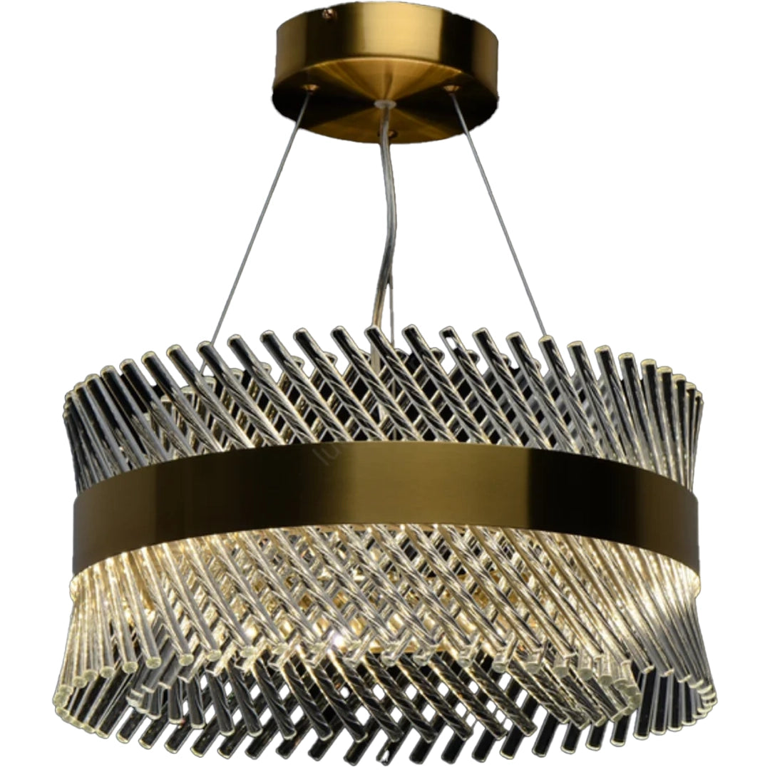 Candelabru Cristal ALHAMBRA Nobile, LED, 52W, Diametru 40cm, Lumina Calda/Rece/Neutra, Dimabil, Inaltime Reglabila, Auriu Lustre LED cu Telecomanda Default Title Alessandro Design