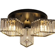 Lustra Clasica Moderna Sasha, LC117/3BK, 3x E27, Metal si Cristal, Negru, Abajur Lustre Clasice Default Title Alessandro Design