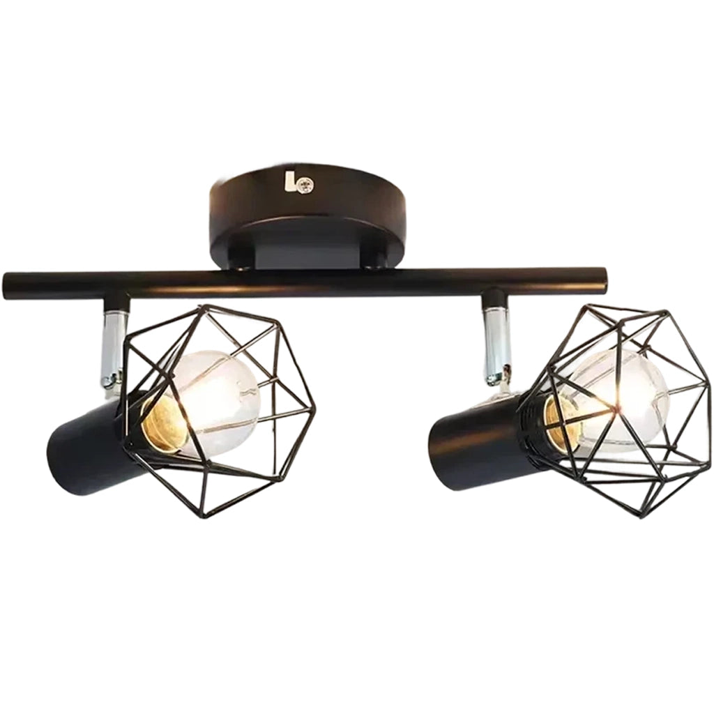Lustra cu Abajur, GRACIE, Diamant, 2XE14, Negru, Metal Lustre Clasice Default Title Alessandro Design