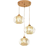 Lustra Monica, 3 X E27, Auriu, Metal si Sticla Lustre Clasice Default Title Alessandro Design