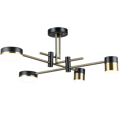Lustra LED Palius 48W Negru, 4 Brate Default Title Alessandro Design