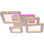 LED csillár távirányítóval és QUADRIS RGB kristállyal, 96 W, 4 négyzet, hideg/meleg/semleges fény, szabályozható, fehér LED-es csillár távirányítóval Alapértelmezett cím Alessandro Design