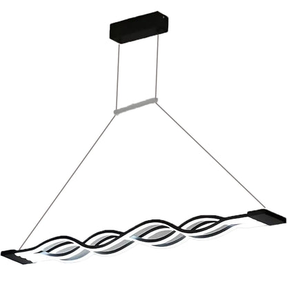 Függesztett LED-csillár távirányítóval WAVE 89W, Lineáris, Hideg/Meleg/Semleges fény, Fényszabályozható, Fekete, Állítható magasságú LED-csillárok távirányítóval Alapértelmezett cím Alessandro Design