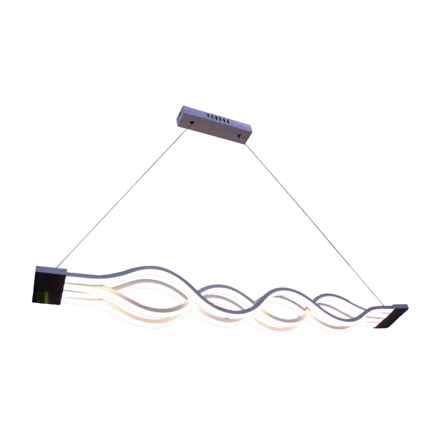 Függesztett LED-csillár távirányítóval WAVE 89W, Lineáris, Hideg/Meleg/Semleges fény, Szabályozható, Fehér, Állítható magasságú LED-csillárok távirányítóval Alapértelmezett cím Alessandro Design