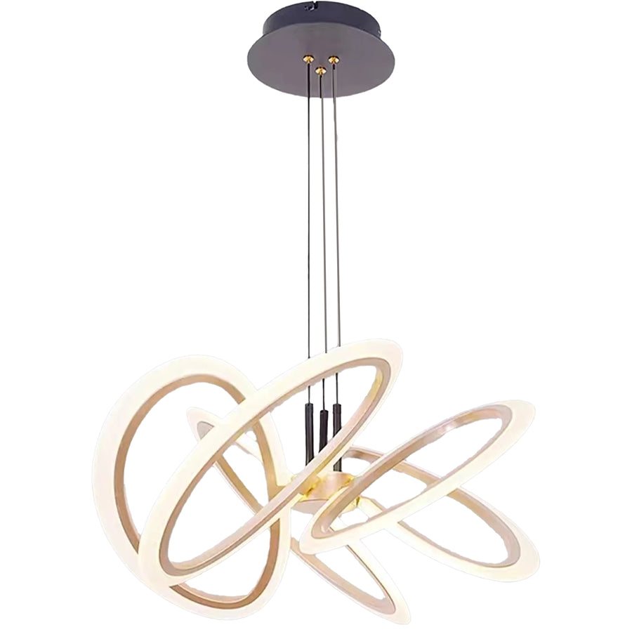 Lustra LED suspendata cu Telecomanda RIMINI 86W, 5 Elemente, lumina Rece/Calda/Neutra, Dimabila, Auriu Lustre LED cu Telecomanda Default Title Alessandro Design