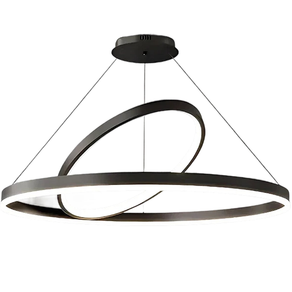 LED felfüggesztett csillár PAGANO 47W, 3000K, 2 kör, fekete, állítható magasságú Modern csillárok Alapértelmezett cím Alessandro Design