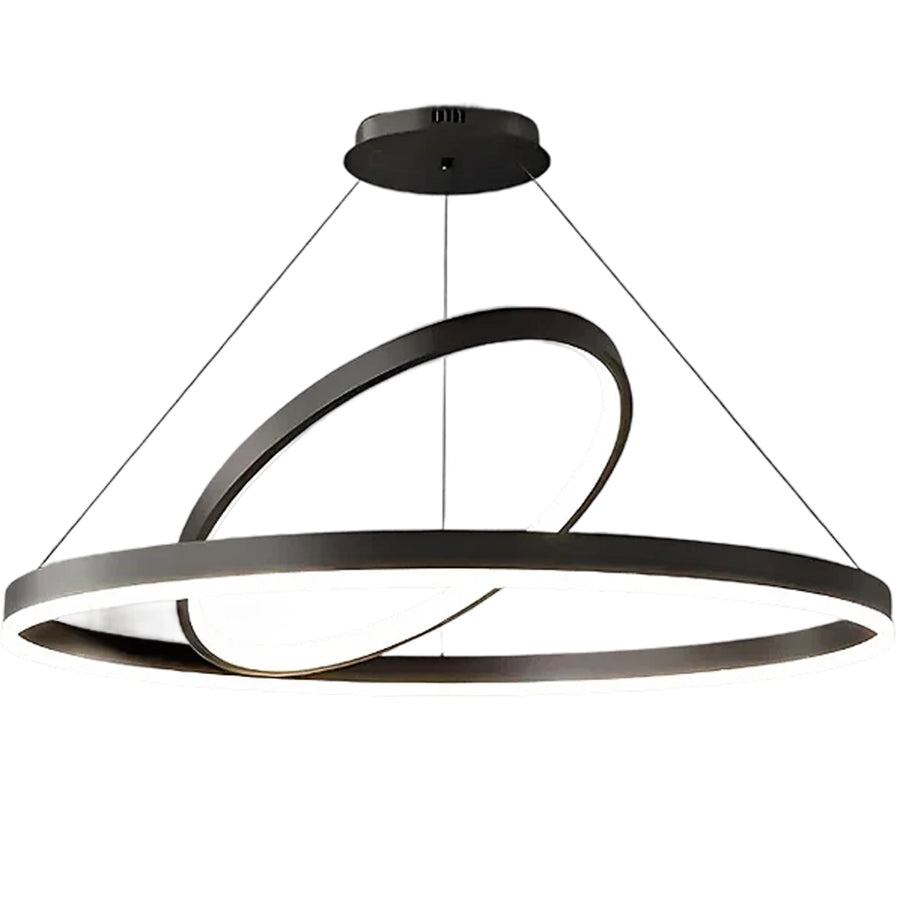 LED felfüggesztett csillár PAGANO 47W, 3000K, 2 kör, fekete, állítható magasságú Modern csillárok Alapértelmezett cím Alessandro Design