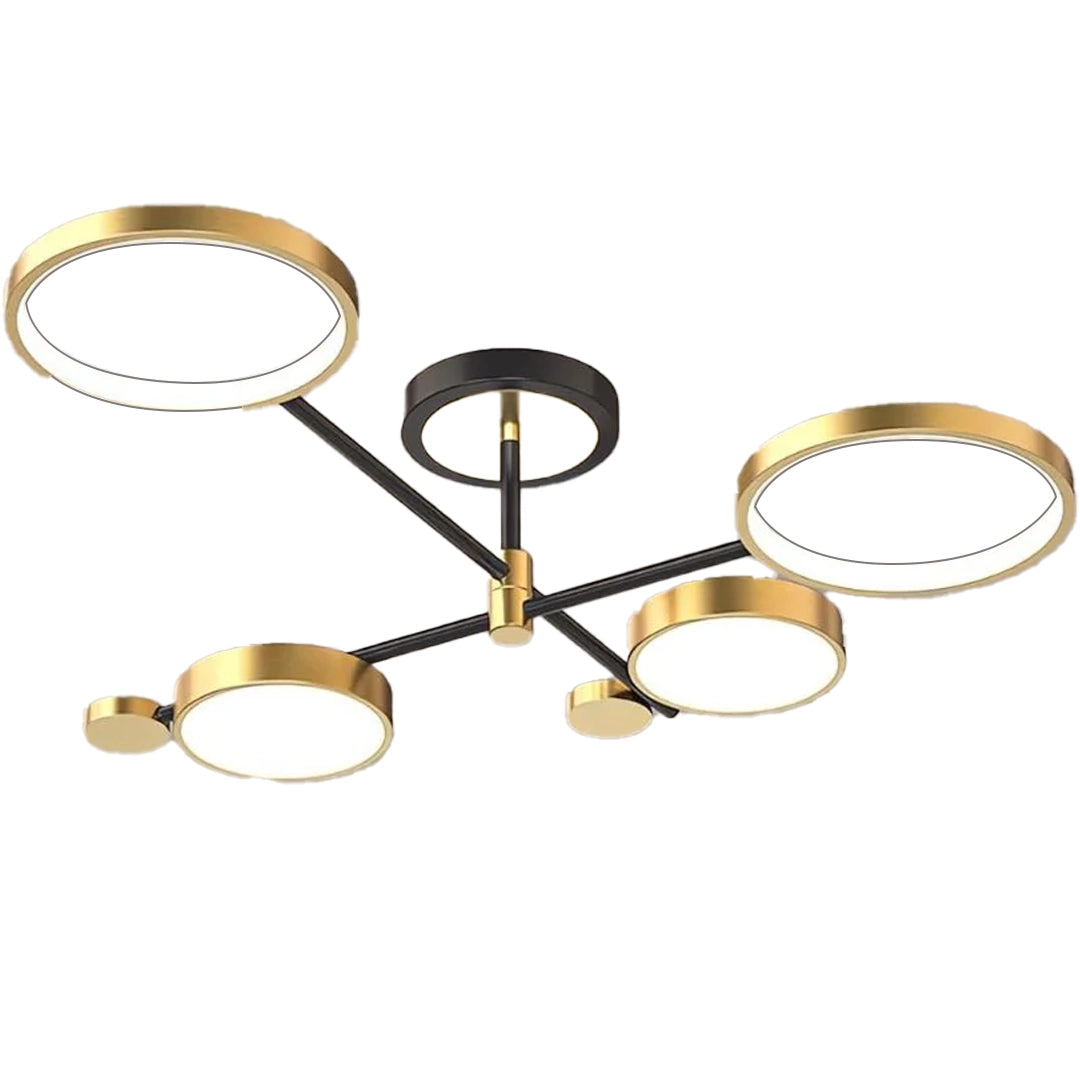 LED csillár távirányítóval MARIA, 4 elem, 22 W, meleg/hideg/semleges fény, szabályozható, arany LED-es csillárok távirányítóval Alapértelmezett cím Alessandro Design