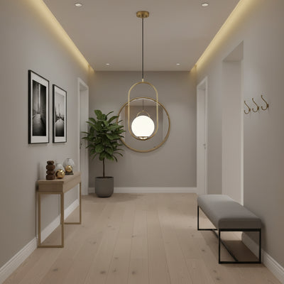 LOFT Gallery Modern csillár, 1x E27, fehérarany, fém, állítható magasságú
