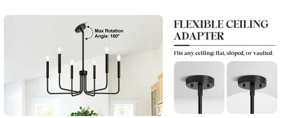 Lustra Metalic AVANT, tip Pendul cu brate, D63 cm Rotunda, 6xE14, Negru Lustre Industrial Default Title Alessandro Design