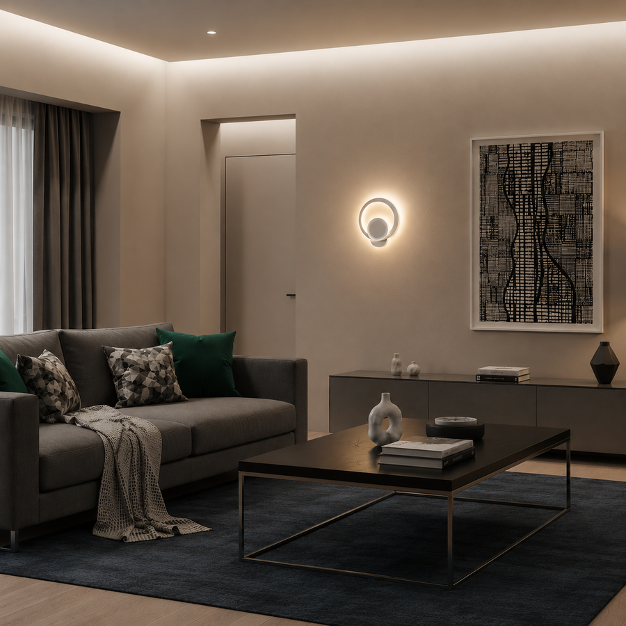 Urbanist LED lámpa 19W kerek hideg/meleg/semleges fény akril és fehér fém