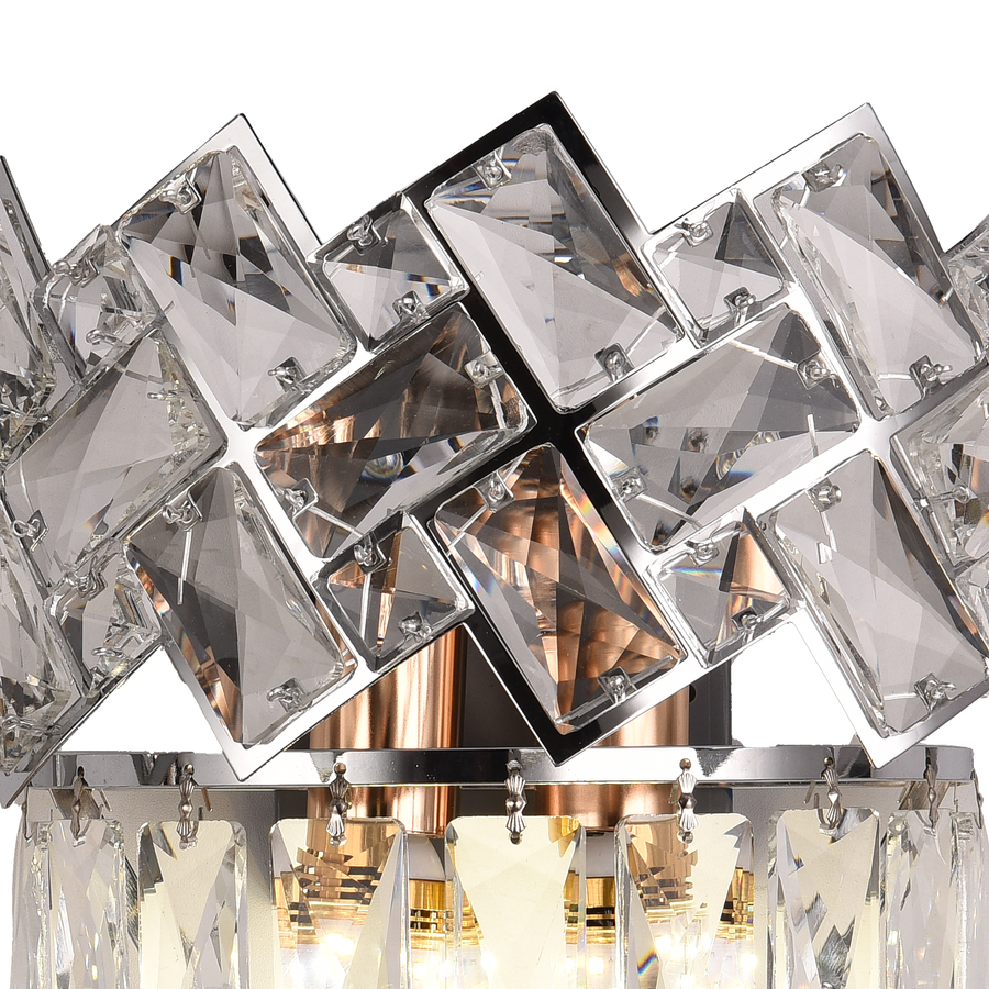 WINDSOR Cristal fali lámpa, 2x E14, Fényes króm beltéri fali lámpák Alapértelmezett cím Alessandro Design