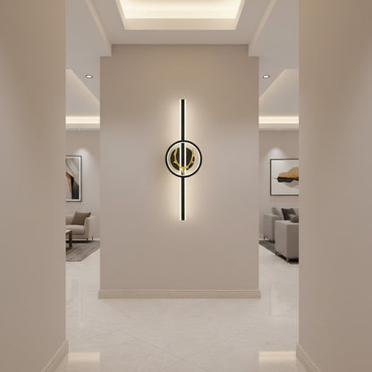 Aplica LED Decorativa CERBOS, 42W, 60cm, Lumina Calda / Neutra/ Rece, Negru, Metal si Acril
