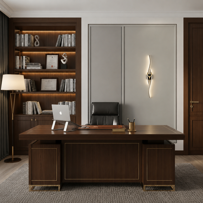 Aplica LED Decorativa FYAN, 48W, 59x14cm, Lumina Calda / Neutra/ Rece, Auriu, Metal si Acril