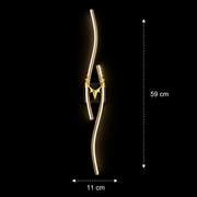 Aplica LED Decorativa FYAN, 48W, 59x14cm, Lumina Calda / Neutra/ Rece, Auriu, Metal si Acril
