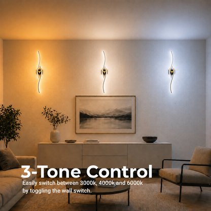 Aplica LED Decorativa FYAN, 48W, 59x14cm, Lumina Calda / Neutra/ Rece, Auriu, Metal si Acril