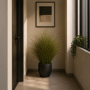 Planta Artificială Iarbă Ornamentală, 75 cm, cu Frunze Vărgate, Verde, Fara Ghiveci