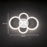 LED-es csillár távirányítóval BETTY 43W, 4 kör, hideg/meleg/semleges fény, szabályozható, fehér LED-es csillár távirányítóval Alapértelmezett cím Alessandro Design
