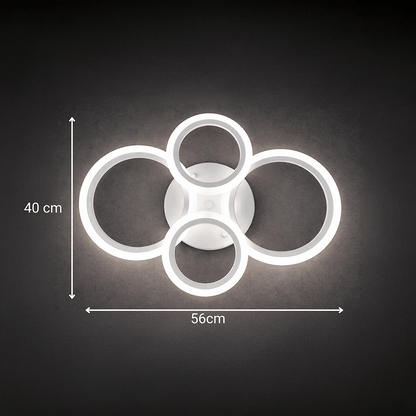 LED-es csillár távirányítóval BETTY 43W, 4 kör, hideg/meleg/semleges fény, szabályozható, fehér LED-es csillár távirányítóval Alapértelmezett cím Alessandro Design