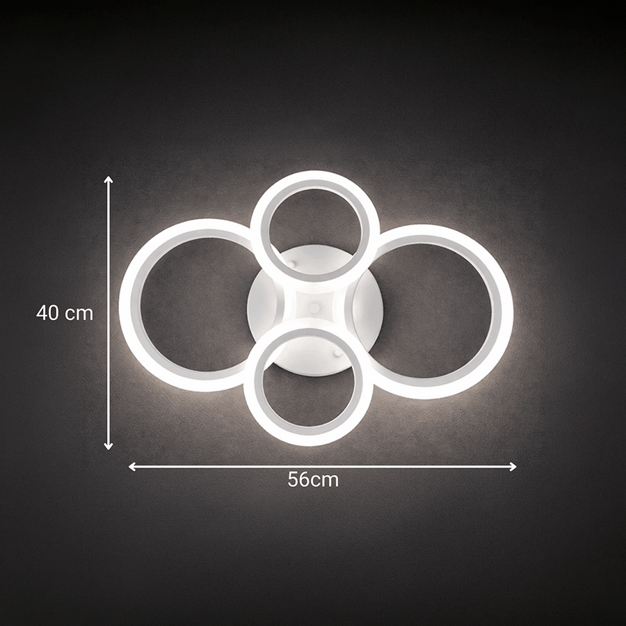 LED-es csillár távirányítóval BETTY 43W, 4 kör, hideg/meleg/semleges fény, szabályozható, fehér LED-es csillár távirányítóval Alapértelmezett cím Alessandro Design