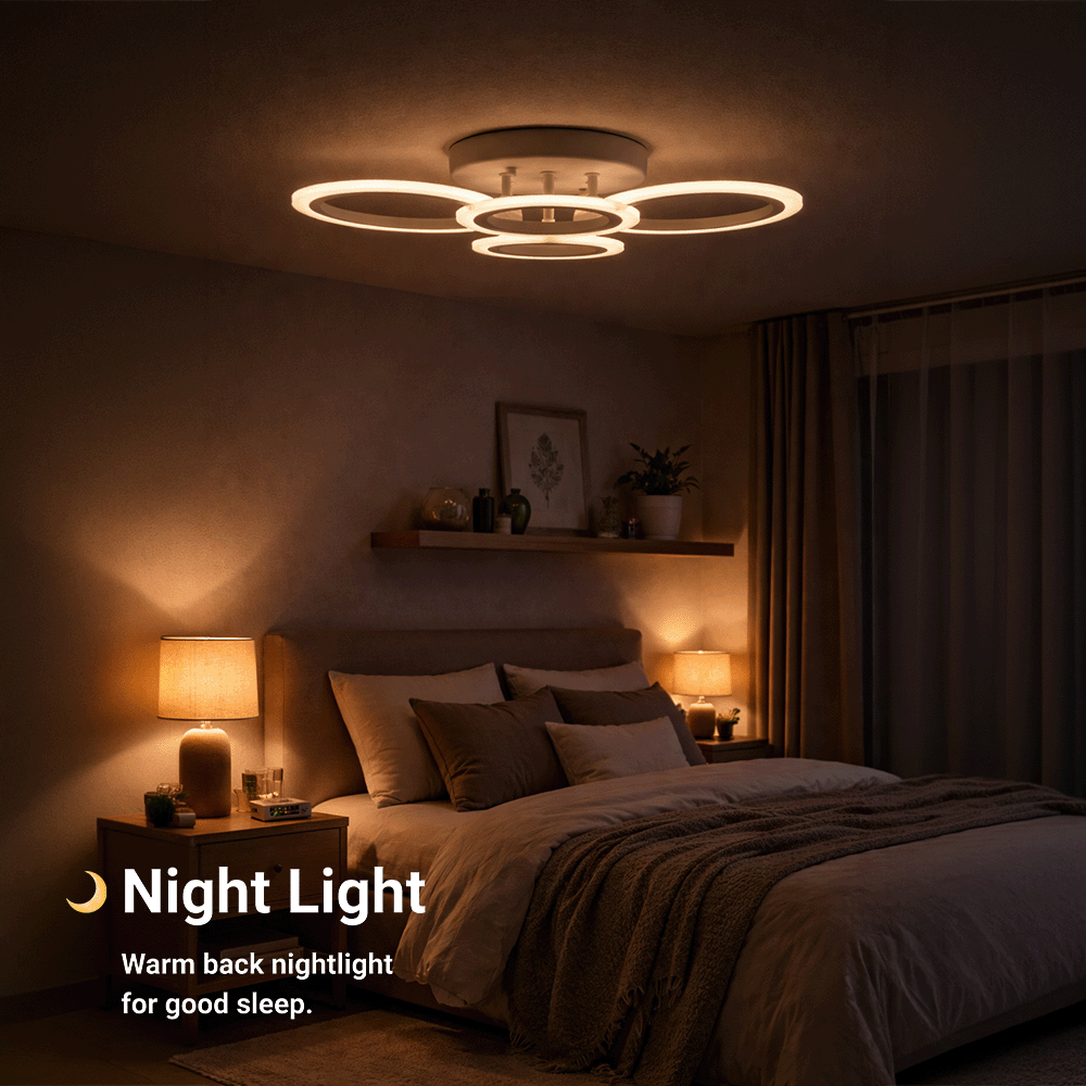 LED-es csillár távirányítóval BETTY 43W, 4 kör, hideg/meleg/semleges fény, szabályozható, fehér LED-es csillár távirányítóval Alapértelmezett cím Alessandro Design