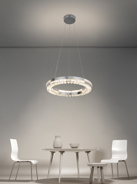 Candelabru LED cu Telecomanda, 60W, POLAR, Diametru 50 cm, Inaltime 120 cm, Lumina Rece/Neutra/Calda, Dimabila, Argintiu, Cristal, Metal Lustre LED cu Telecomanda Default Title Alessandro Design