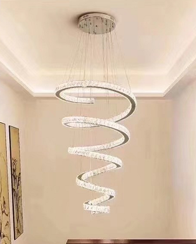 Candelabru LED cu Telecomanda TWIST, 272W, Diametru 80 cm, Inaltime 150 cm, Lumina Rece/Neutra/Calda, Dimabila, Crom, Cristal, Otel Lustre LED cu Telecomanda Default Title Alessandro Design