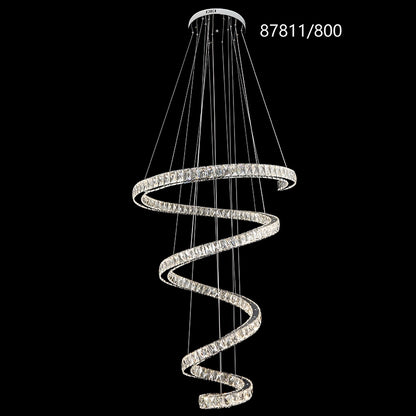 Candelabru LED cu Telecomanda TWIST, 272W, Diametru 80 cm, Inaltime 150 cm, Lumina Rece/Neutra/Calda, Dimabila, Crom, Cristal, Otel Lustre LED cu Telecomanda Default Title Alessandro Design