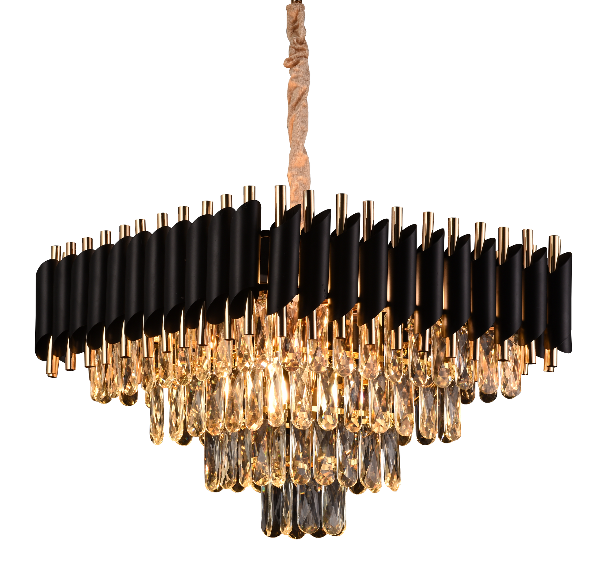 Candelabru Cristal VERSAILLES Nobile 5xE14, Diametru 38cm, Inaltime 35 cm Reglabila, Auriu, Negru, Metal, Cristal Candelabre Cristal Default Title Alessandro Design
