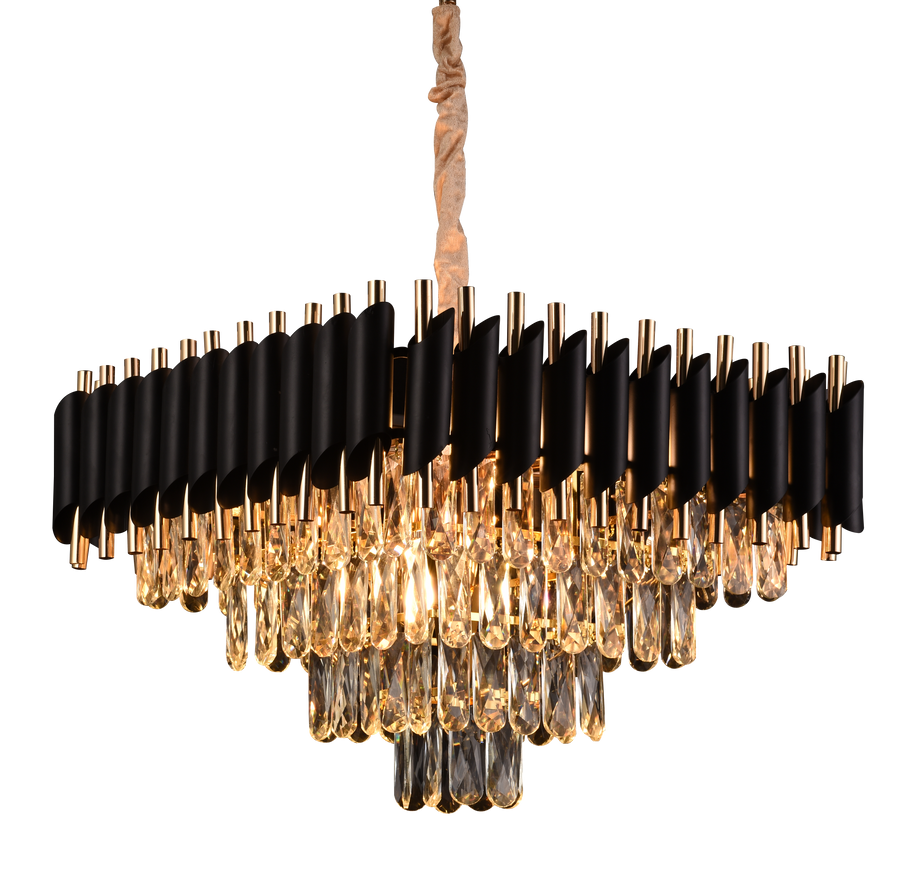 Candelabru Cristal VERSAILLES Nobile 5xE14, Diametru 38cm, Inaltime 35 cm Reglabila, Auriu, Negru, Metal, Cristal Candelabre Cristal Default Title Alessandro Design