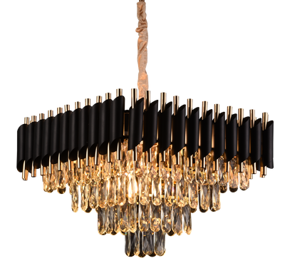 Kristály csillár VERSAILLES Nobile 5xE14, átmérő 48 cm, magasság 35 cm állítható, IP20, arany, fekete, fém, kristály, izzók nem tartozék