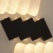 Kültéri és beltéri LED fali lámpa, 4 forrás x 1W, IP65, ABS, fekete, 3000K