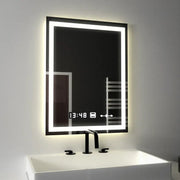 Négyszögletű LED tükör, 45x60 cm, Verite MotionGlow Marcello, páramentesítő rendszer, óra és hőmérő, szabályozható tükrök Marcello alapértelmezett cím Alessandro Design