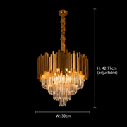 BLOIS Petito csillár, átmérő 30 cm, 3x E14 fényes arany, állítható magasságú
