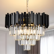 Kristály csillár BLOIS Eleganza 8xE14, átmérő 50 cm, fekete, állítható magasságú kristálycsillárok alapértelmezett cím Alessandro Design