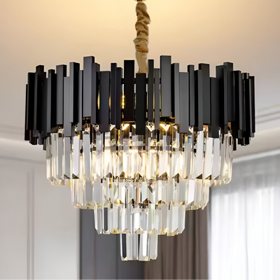BLOIS Nobile kristálycsillár 5xE14, átmérő 40 cm, fekete, állítható magasságú