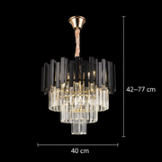 BLOIS Nobile kristálycsillár 5xE14, átmérő 40 cm, fekete, állítható magasságú