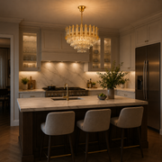 BUCKINGHAM Eleganza kristálycsillár 8x E14, átmérő 50 cm, fényes arany, állítható magasság