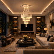 LED kristálycsillár 80W FLORENTIA Gold, átmérő 50cm, magasság 200cm, létramodell